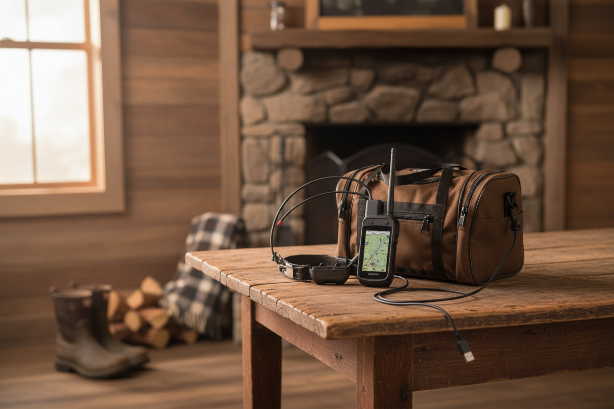 Garmin Alpha 300 system on cabin table