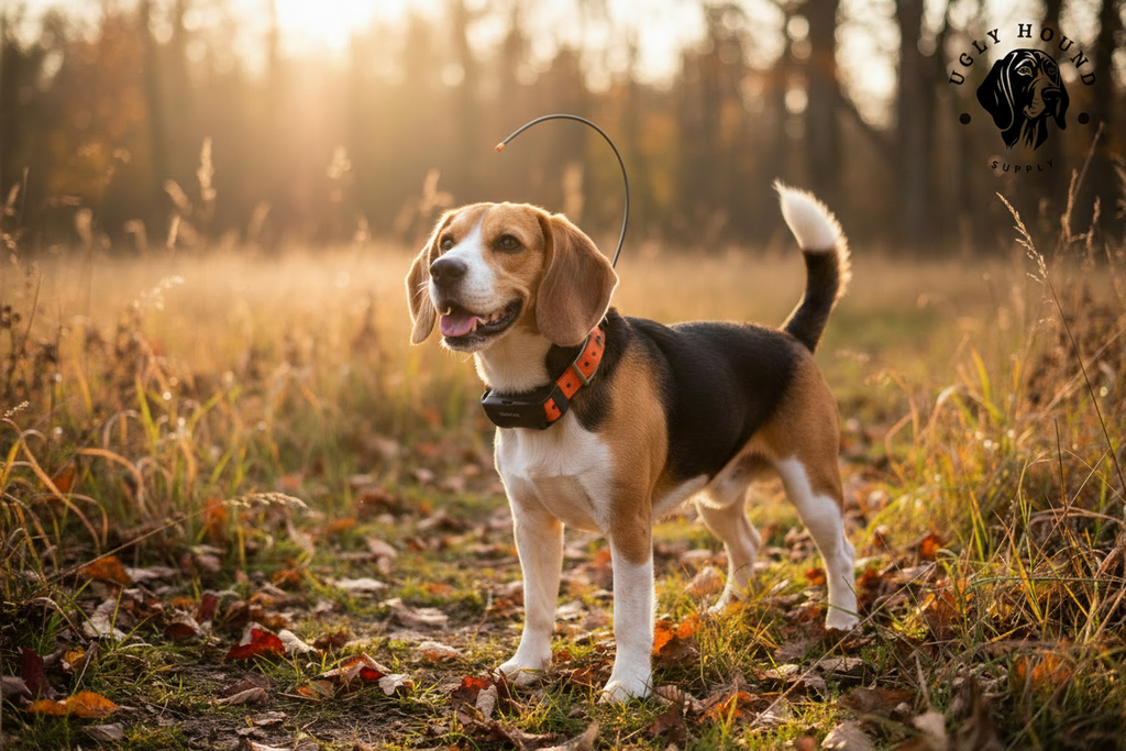 Garmin TT25 Mini on beagle in outdoor setting